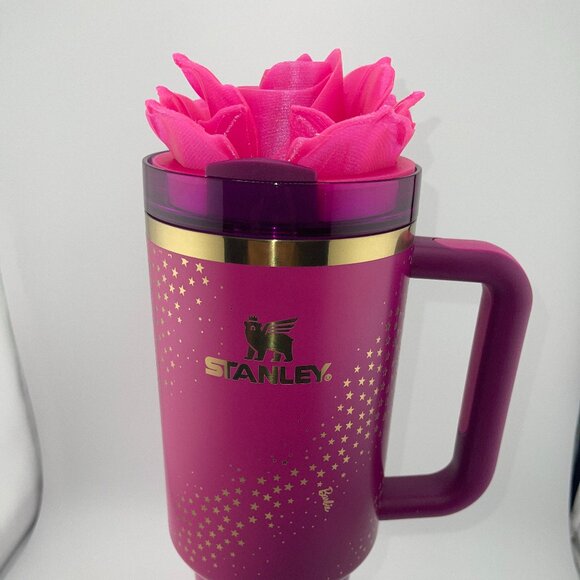 3D Rose Tumbler Topper that fit the new Barbie x Stanley 70s Superstar lids - Picture 2 of 9